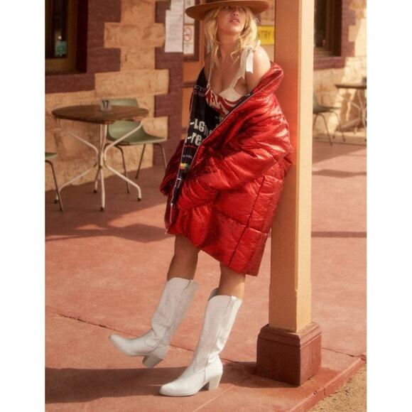 ROC Galveston High Western Boots in White Leather - Picture 9 of 11